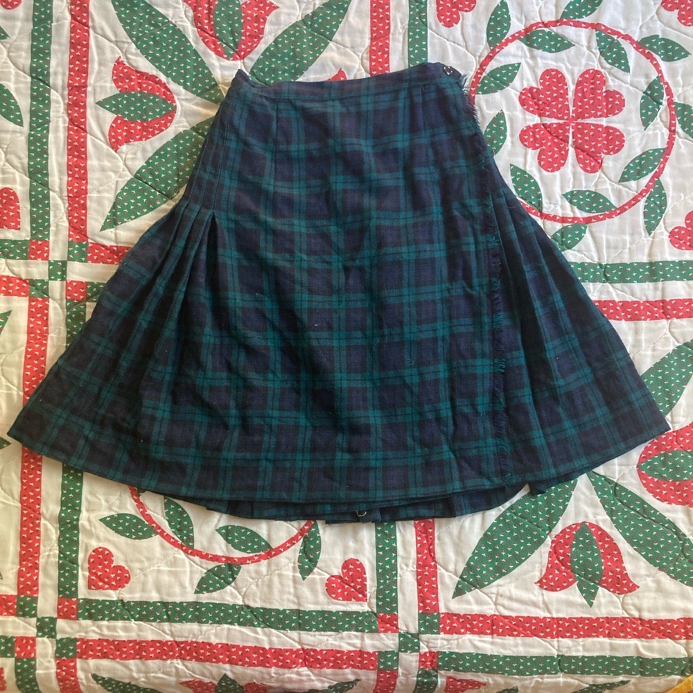 Vintage plaid wool skirt